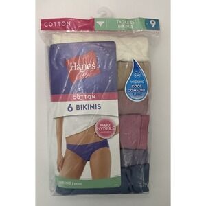 Hanes Cool Comfort Women's Cotton Bikini Panties 6-Pack-PP42CA 9/XXL Tagless2013